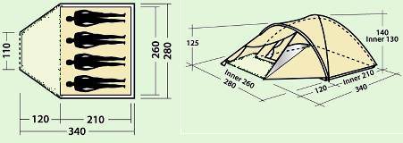 Teltskitse for Easy Camp Phantom telt