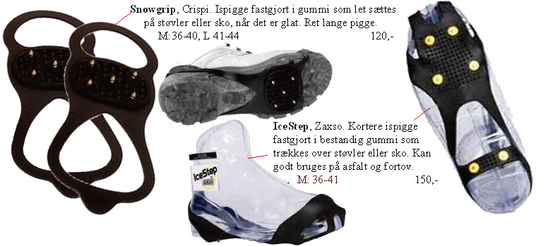 Crispi og Zaxso skridsåler og ispigge