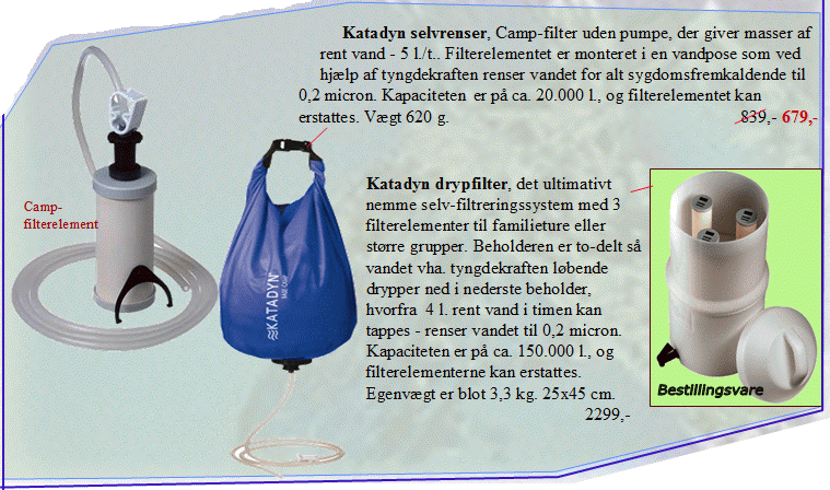 Vandrensningsfilter, ting til vandrensning Vandrensning