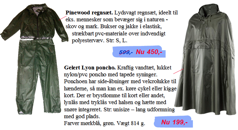 Regnsæt og regnslag Regntøj og poncho