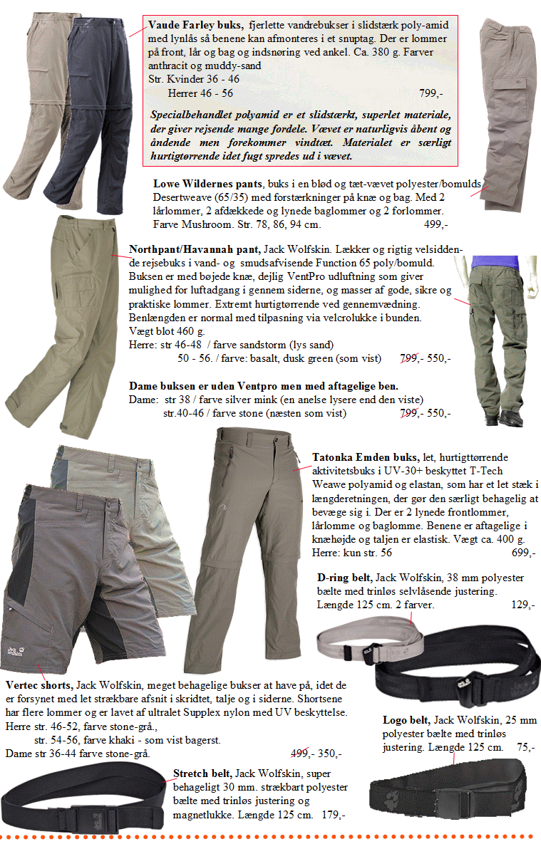 Trekking bukser og shorts